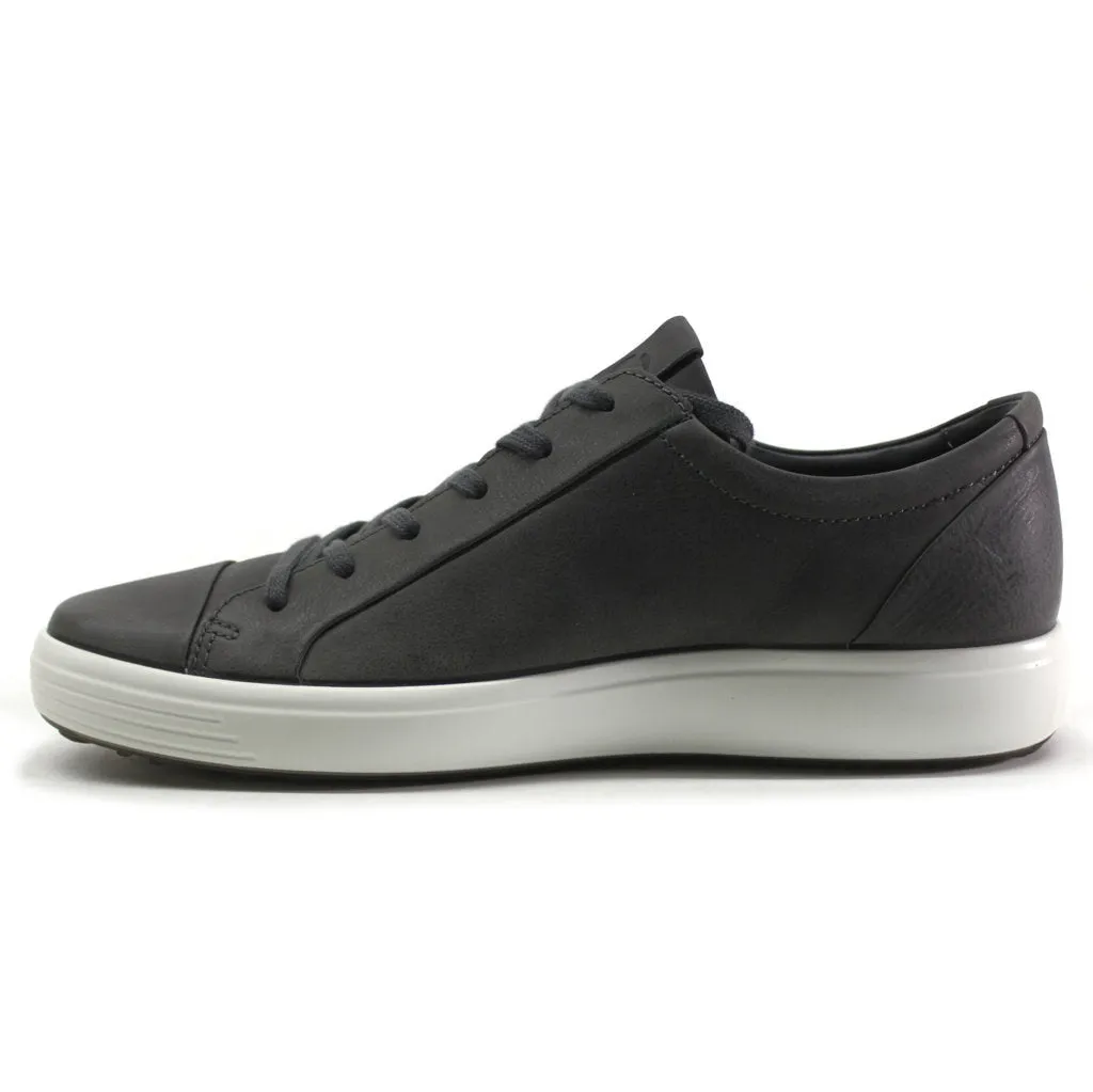 Ecco Soft 7 Full Grain Leather Men's Fashion Trainers - Titanium