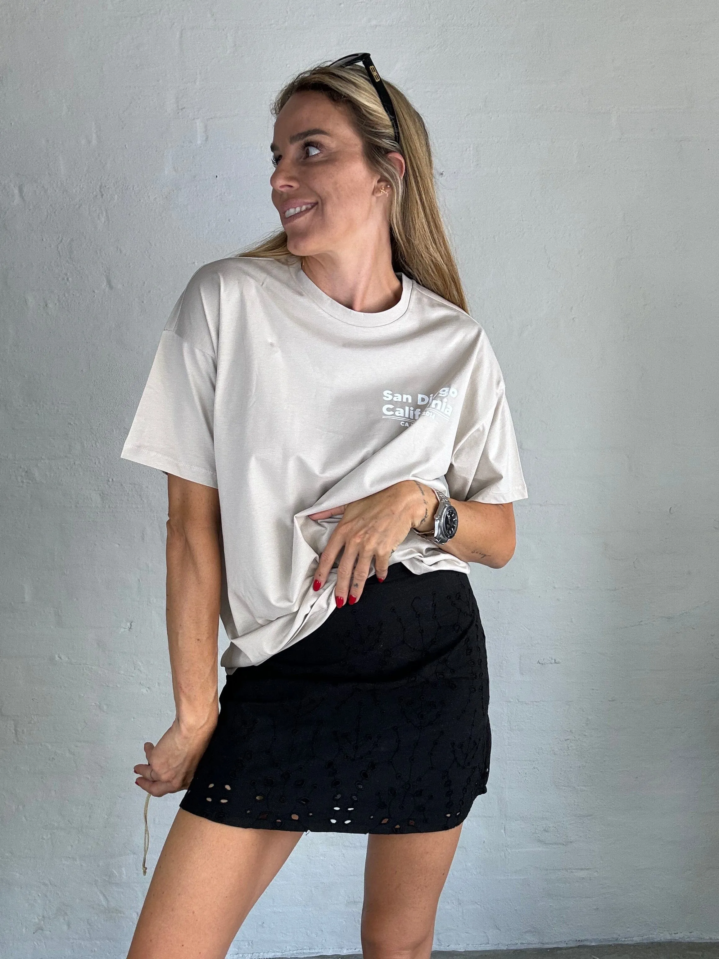 Embroidery anglaise skirt - Black - Kelli - Selected femme 