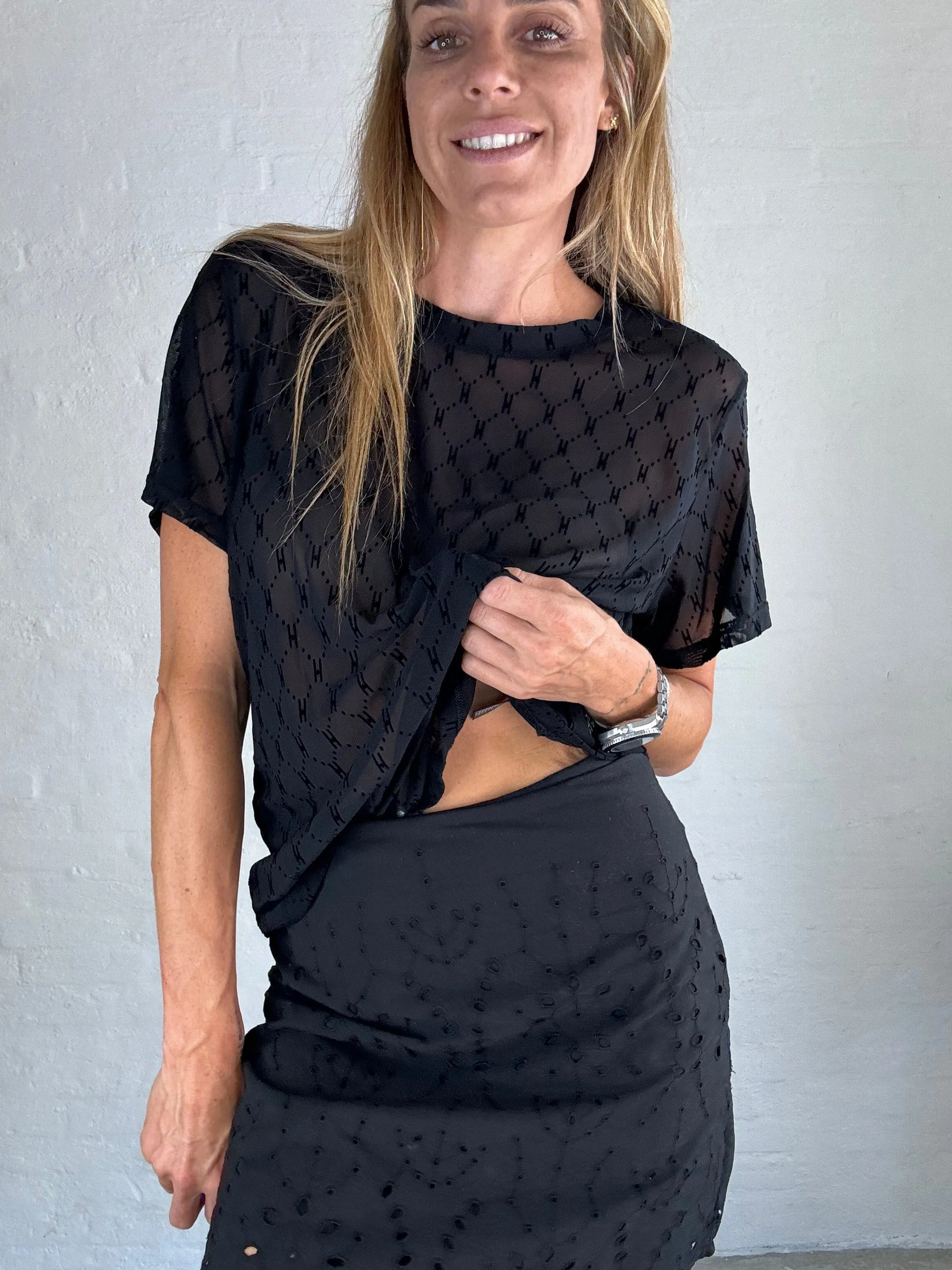 Embroidery anglaise skirt - Black - Kelli - Selected femme 