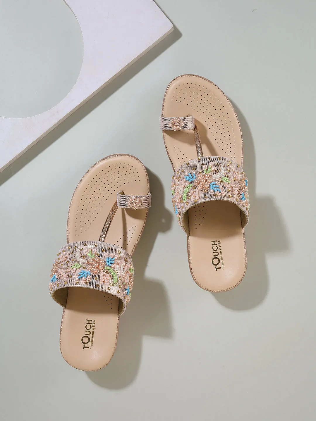 Fancy Flatform Heel V Shape Upper Synthetic Bottom Ethnic Wear Sandals