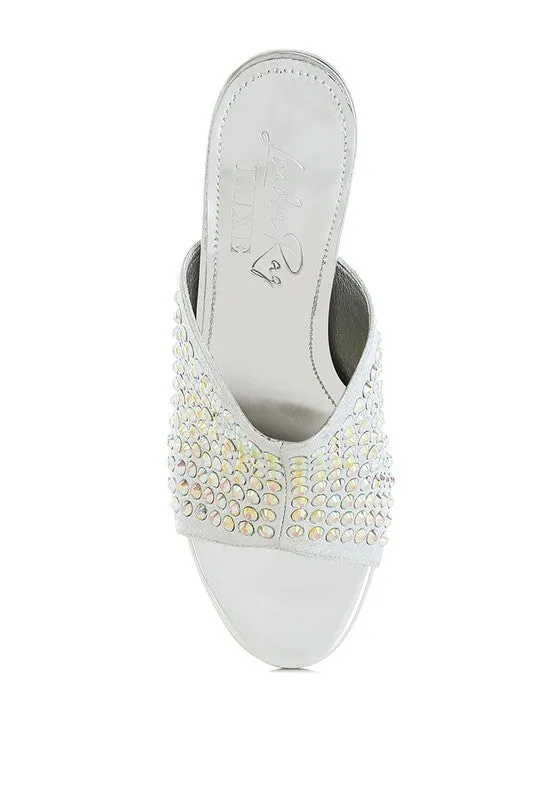Farasha AB Rhinestone Slip-On Stiletto Heels