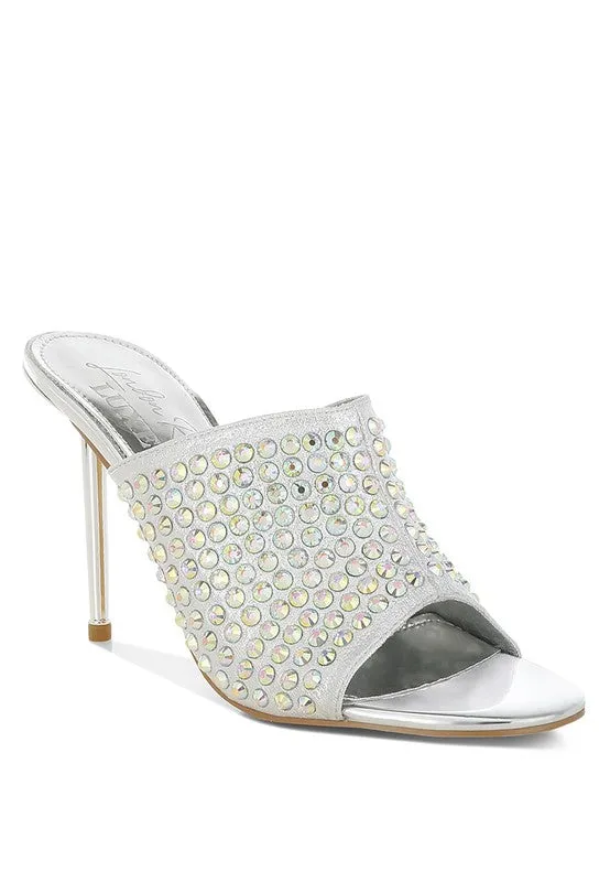 Farasha AB Rhinestone Slip-On Stiletto Heels