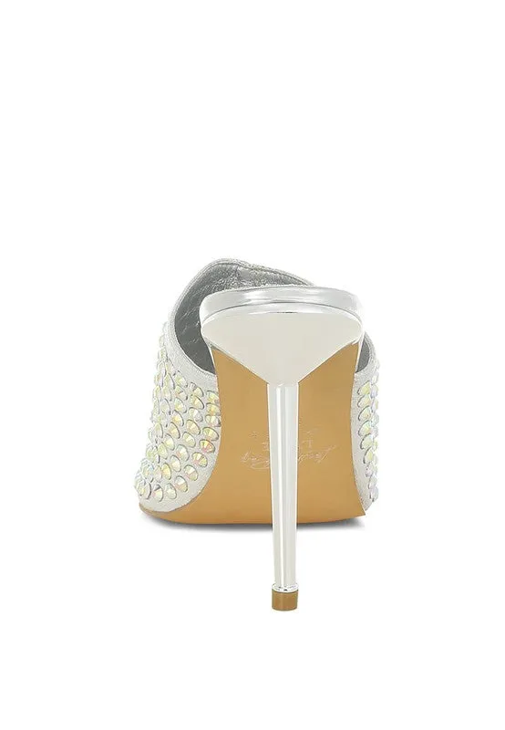Farasha AB Rhinestone Slip-On Stiletto Heels