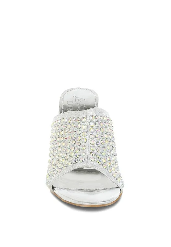Farasha AB Rhinestone Slip-On Stiletto Heels