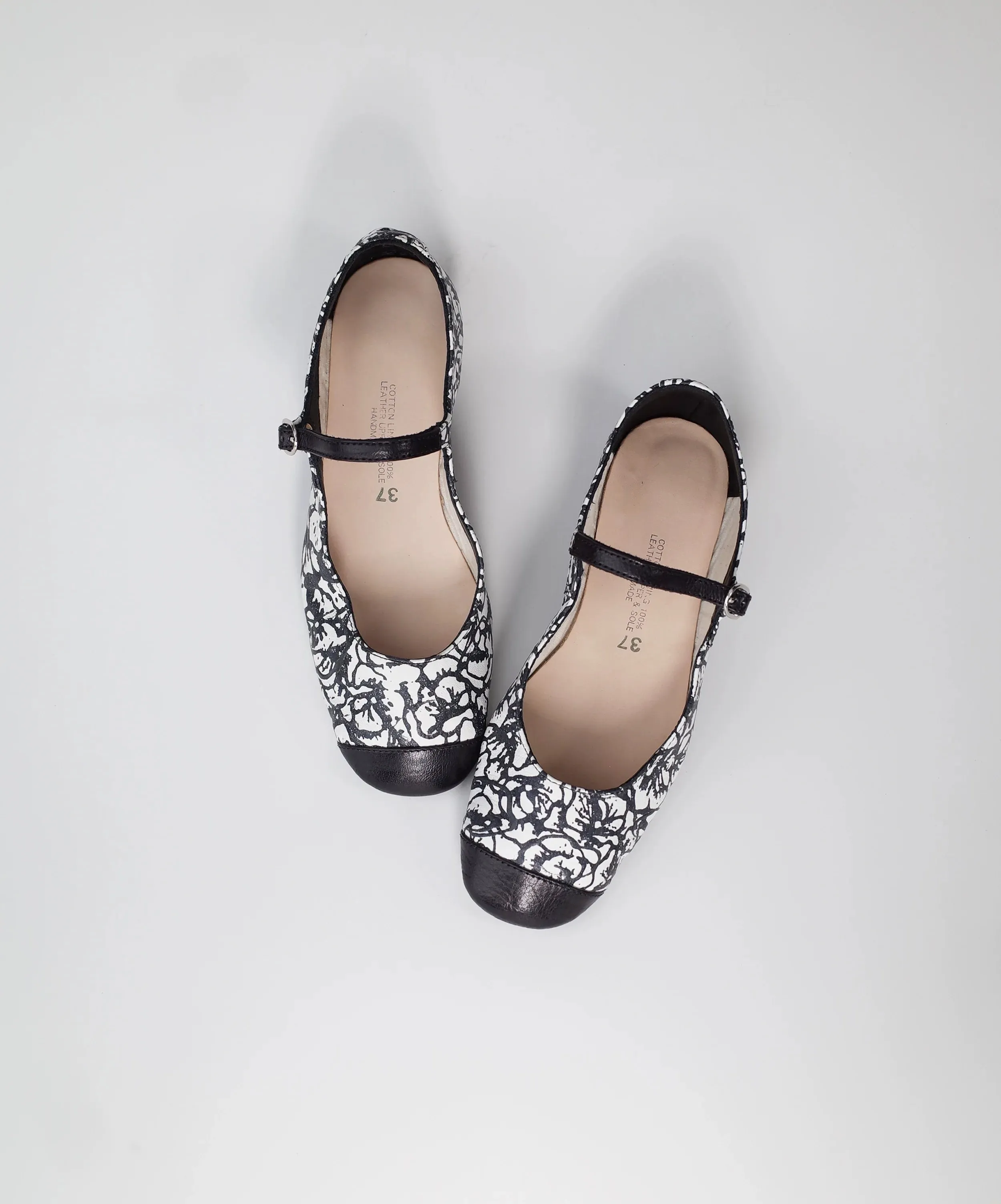 Floral Pattern Mary Jane Shoes