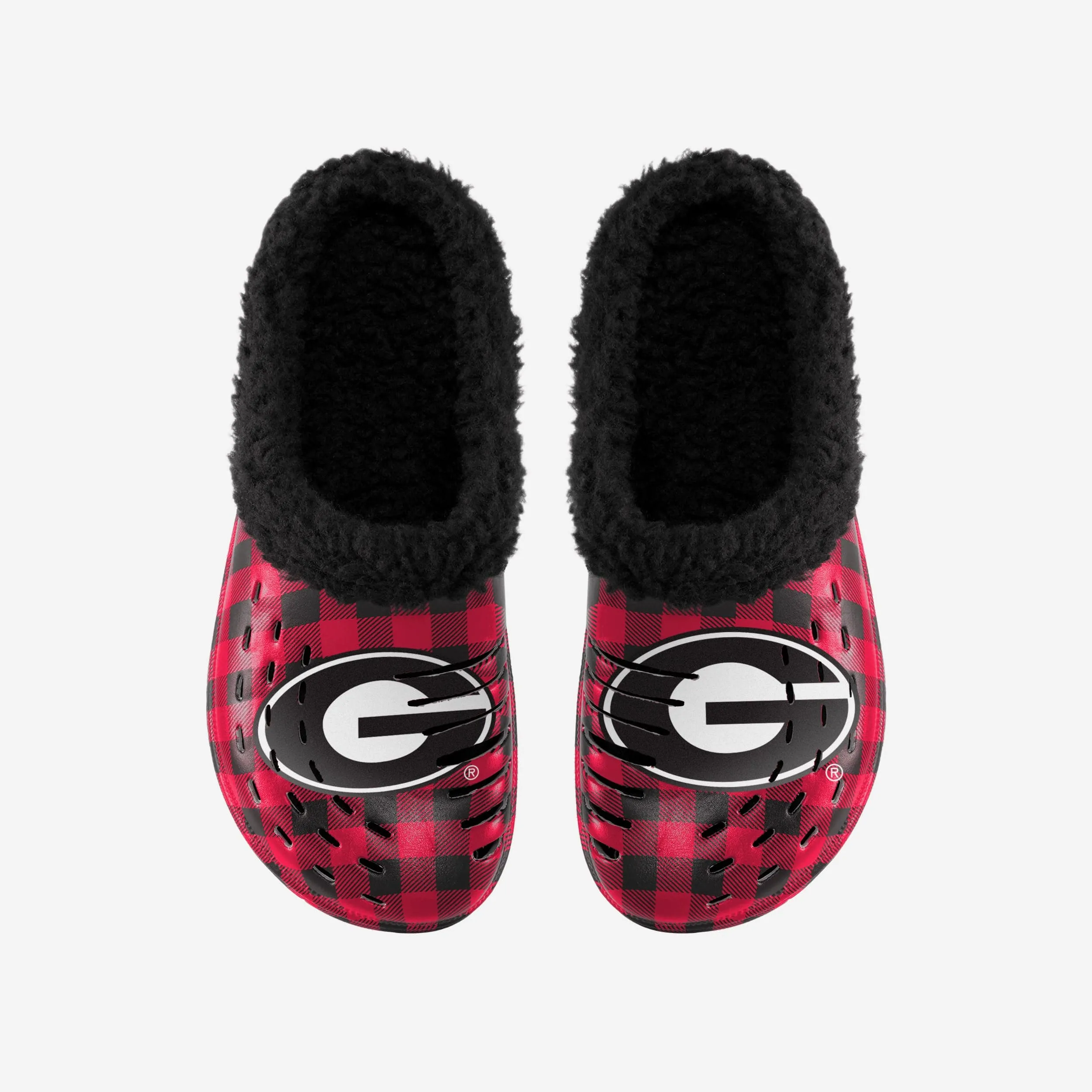 Georgia Bulldogs Sherpa Lined Buffalo Check Clog