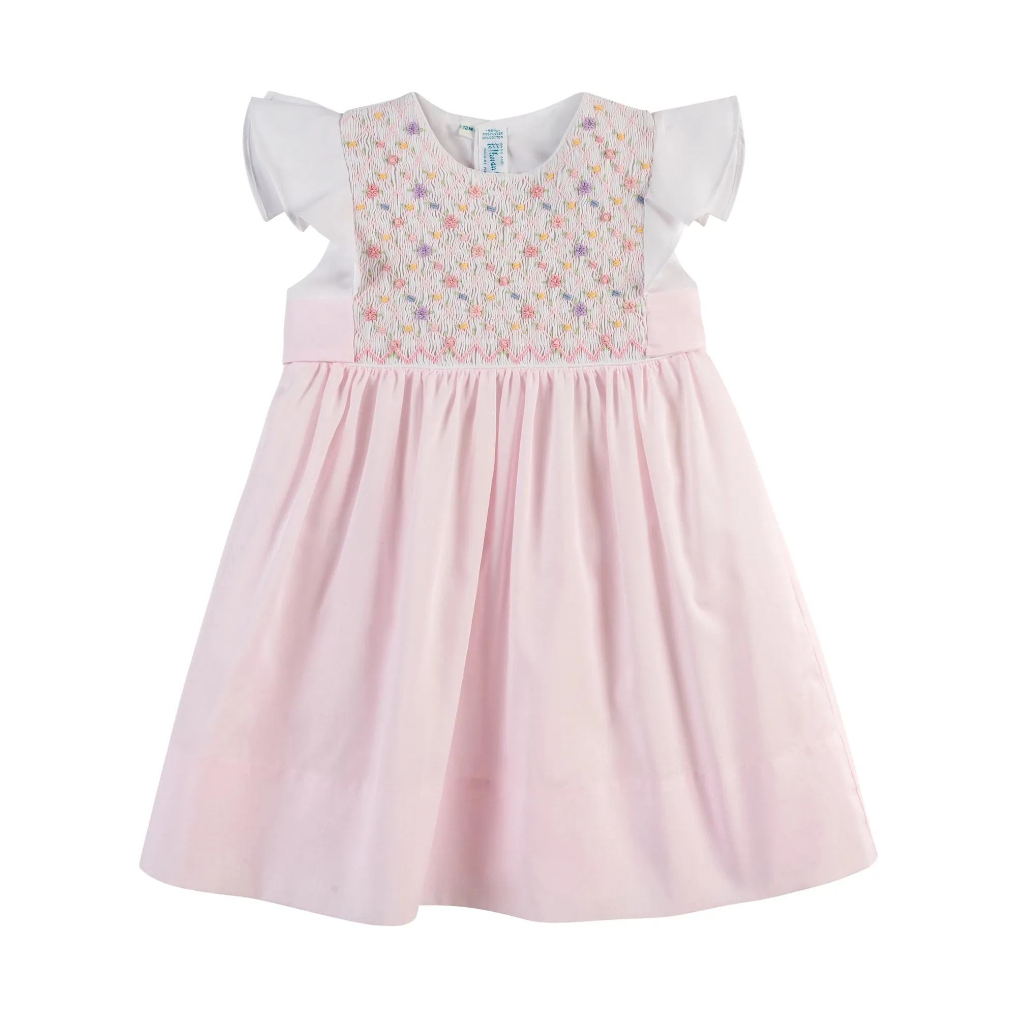 GIRLS FLORAL HAND SMOCKED DRESS