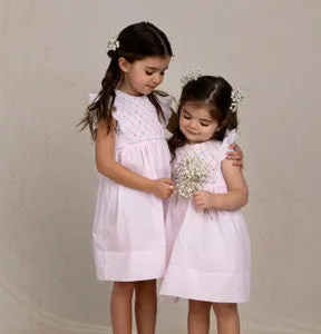 GIRLS FLORAL HAND SMOCKED DRESS