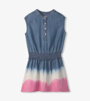 Girls Sapphire Stripes Smocked Waist Dress