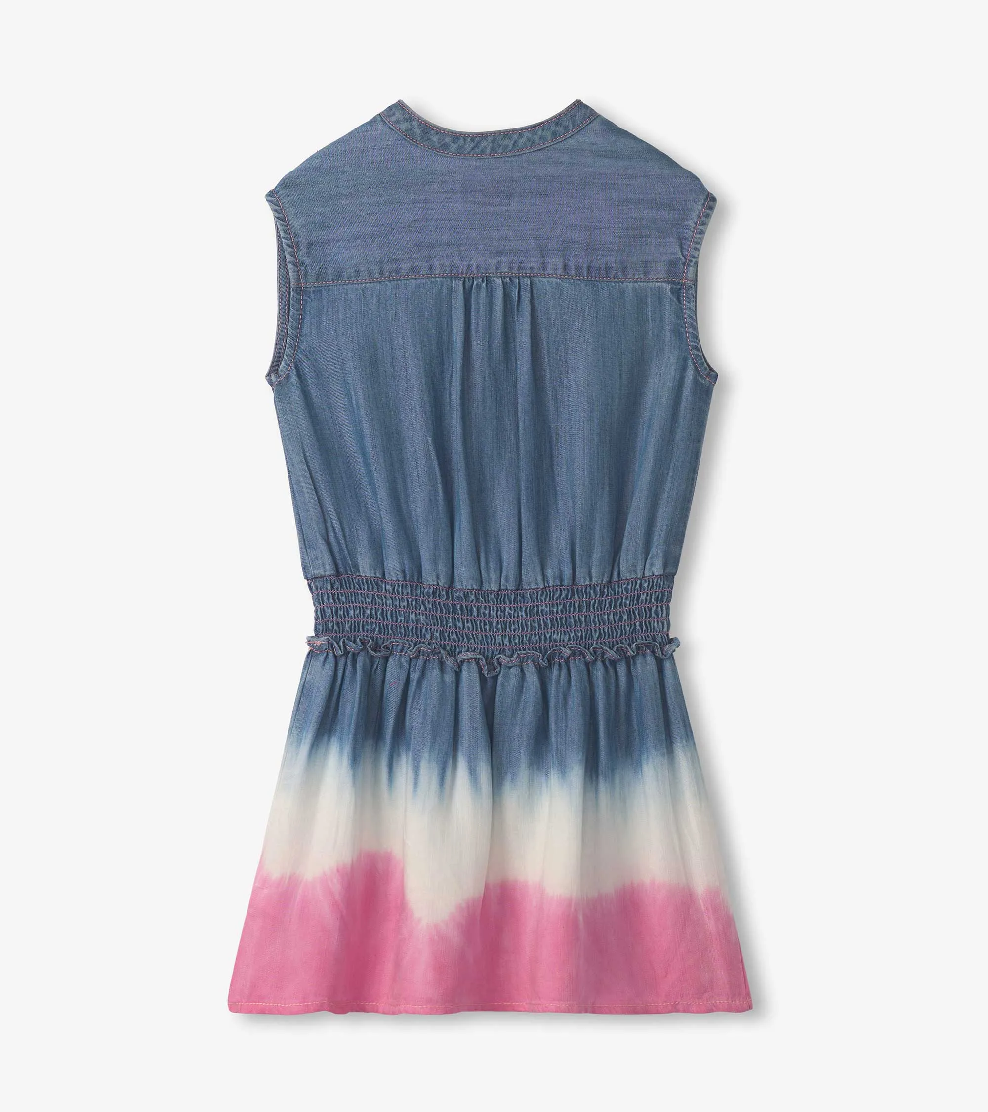 Girls Sapphire Stripes Smocked Waist Dress