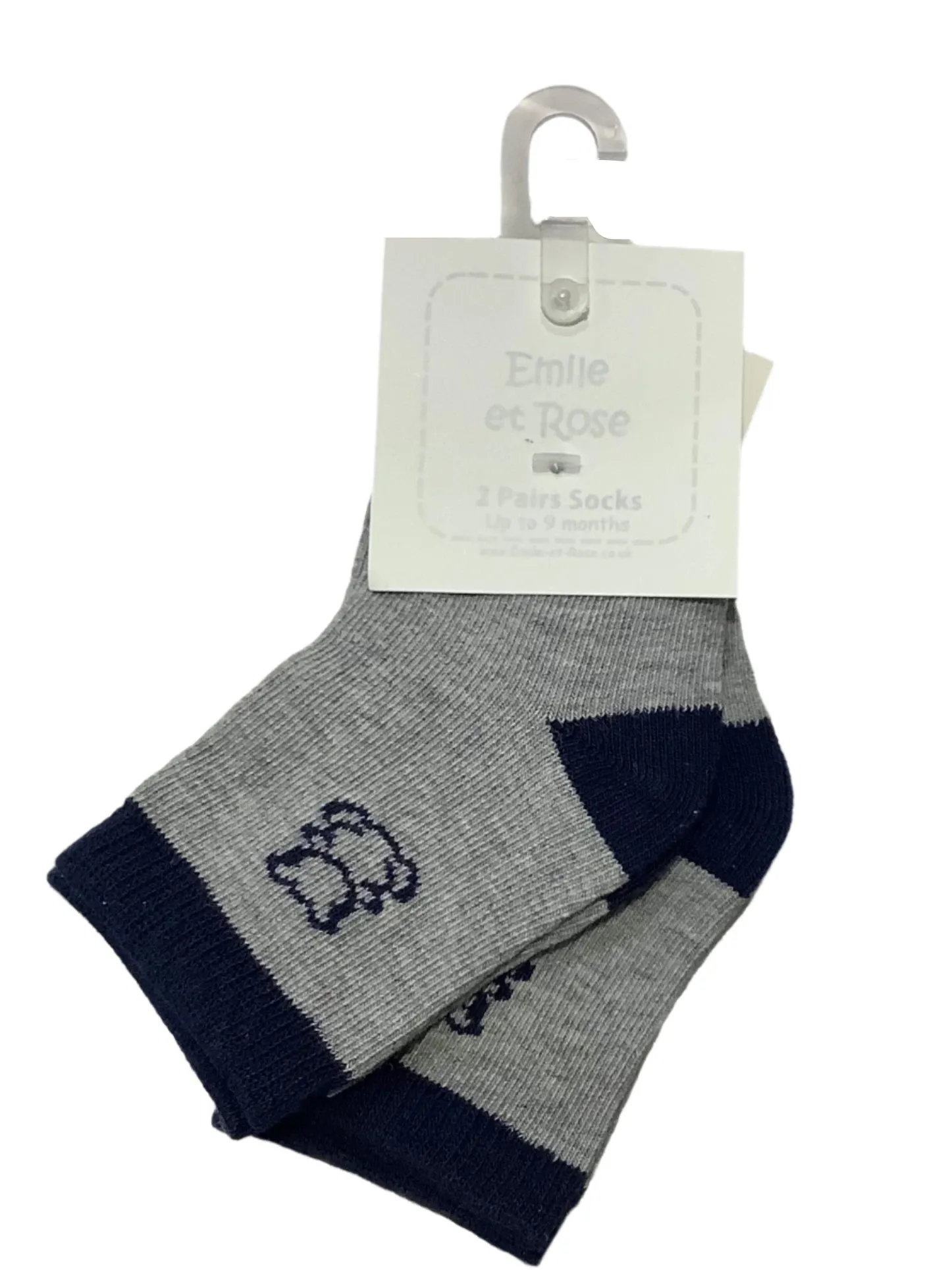 Grey and Navy-Blue Twin Socks