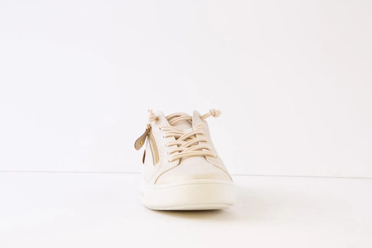 JANA - 23660-949 LACED FASHION SHOE WITH ZIP - LIGHT GOLD