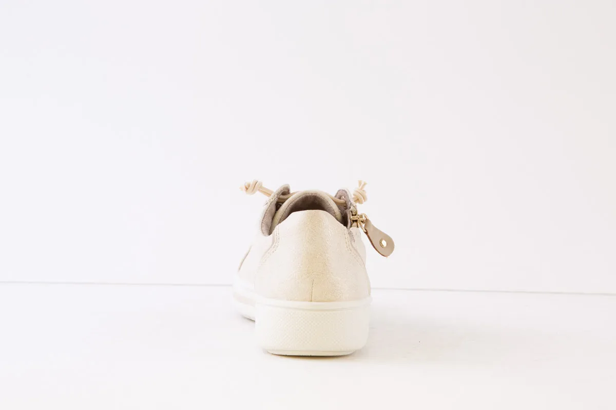 JANA - 23660-949 LACED FASHION SHOE WITH ZIP - LIGHT GOLD