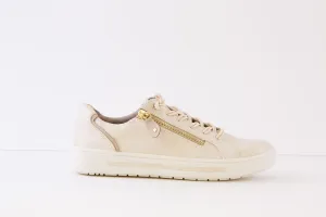 JANA - 23660-949 LACED FASHION SHOE WITH ZIP - LIGHT GOLD