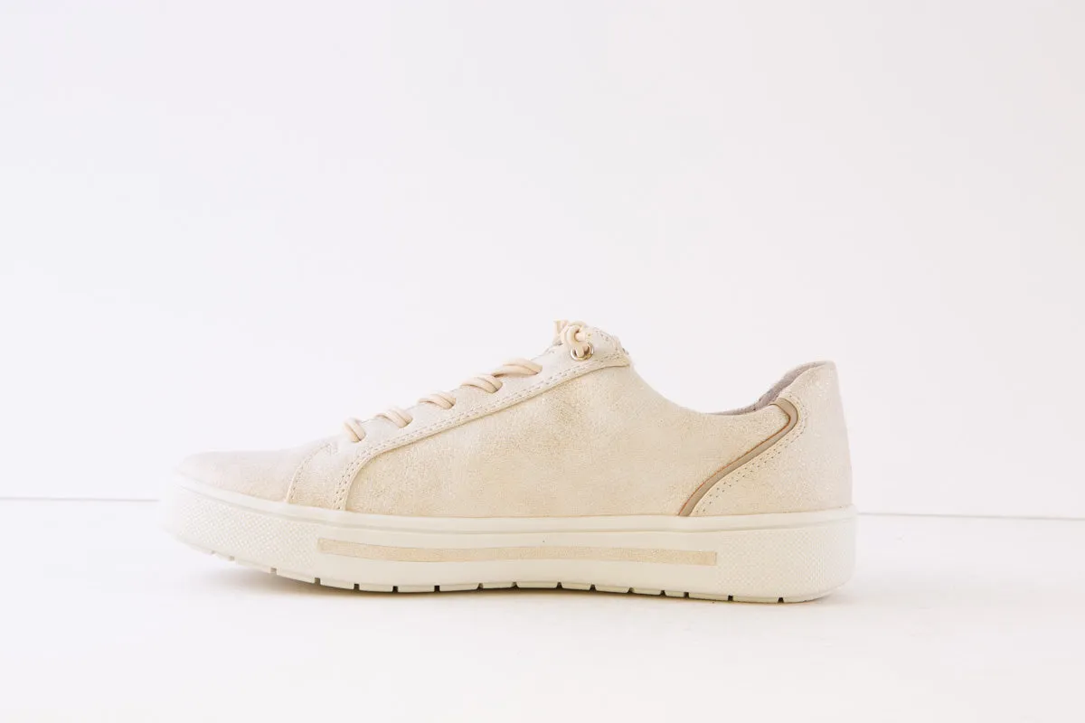 JANA - 23660-949 LACED FASHION SHOE WITH ZIP - LIGHT GOLD