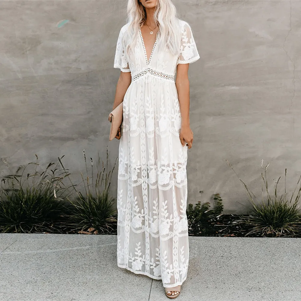 Jasmine | Women's Summer Lace Dress | Maxi