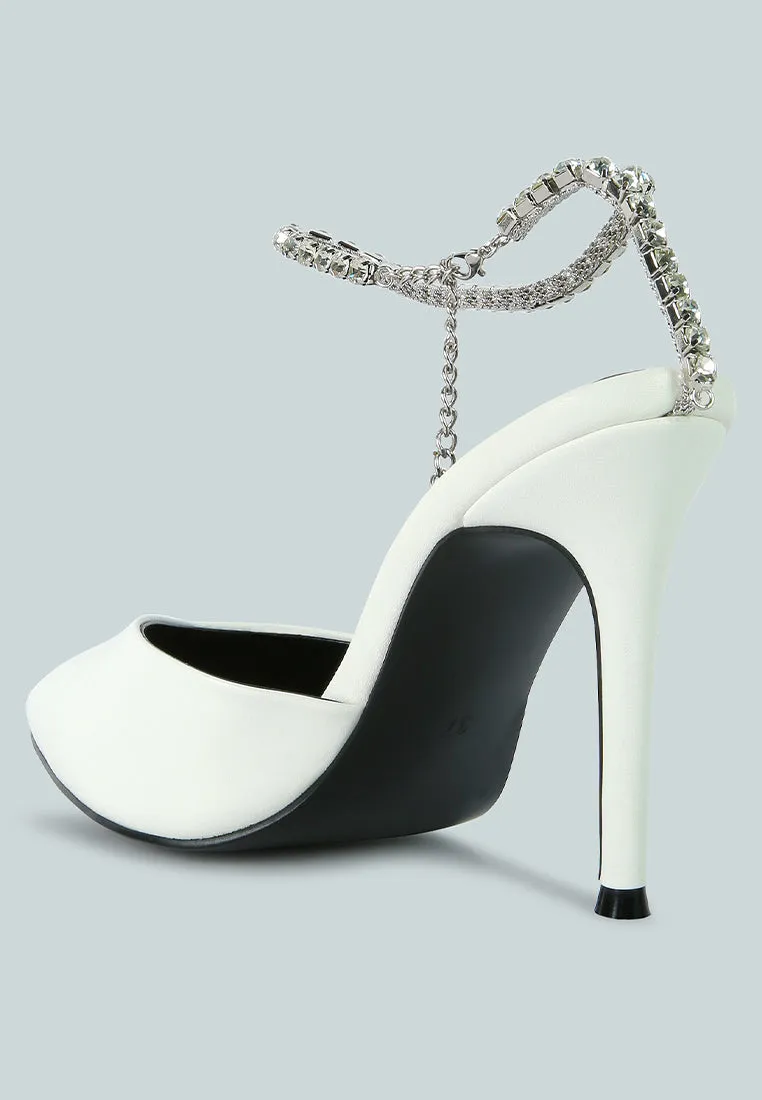 Joyce Diamante Embellished Stiletto Mule Sandals By Ruw