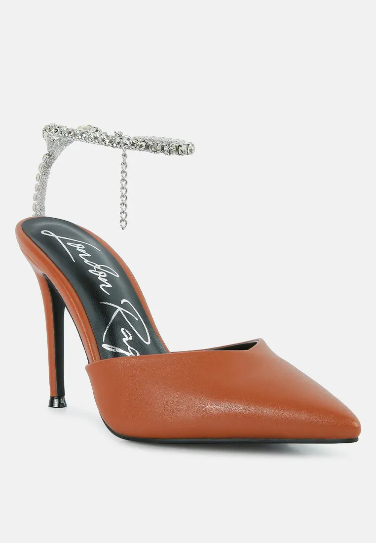 Joyce Diamante Embellished Stiletto Mule Sandals By Ruw
