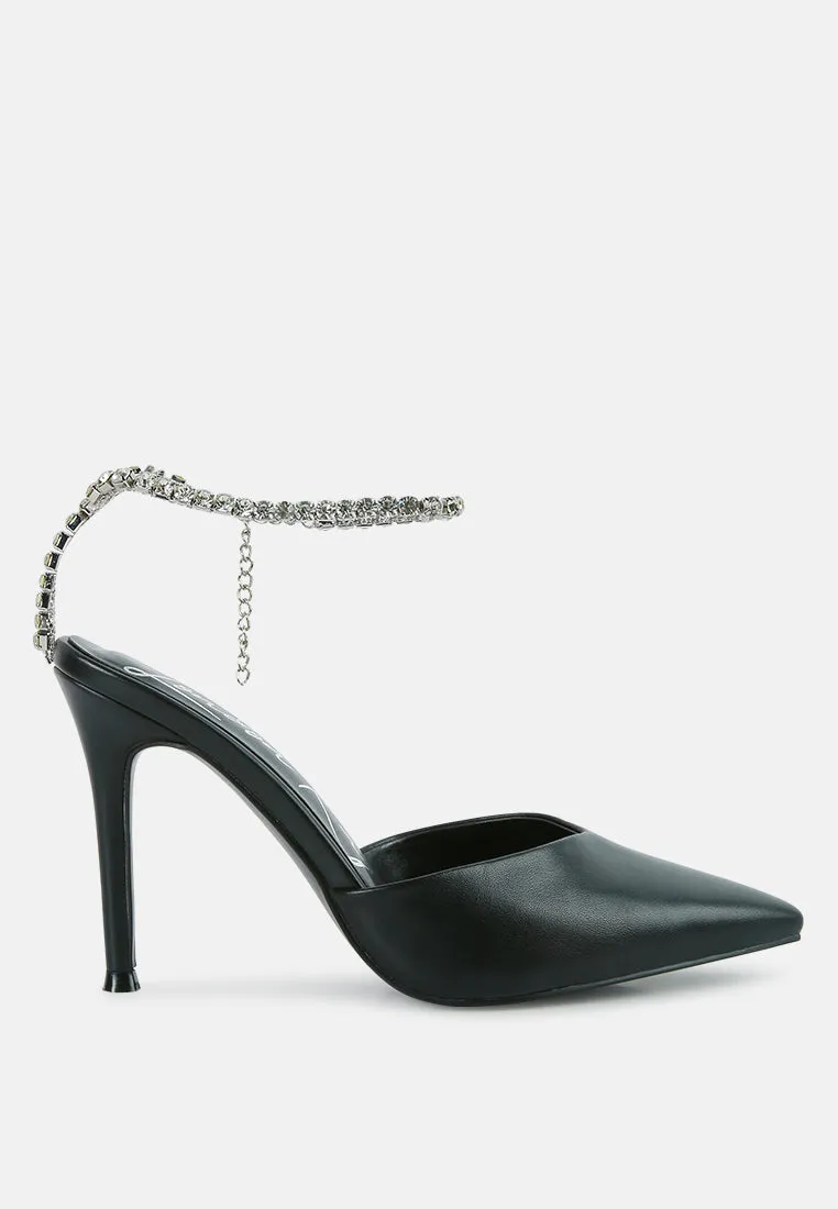 Joyce Diamante Embellished Stiletto Mule Sandals By Ruw