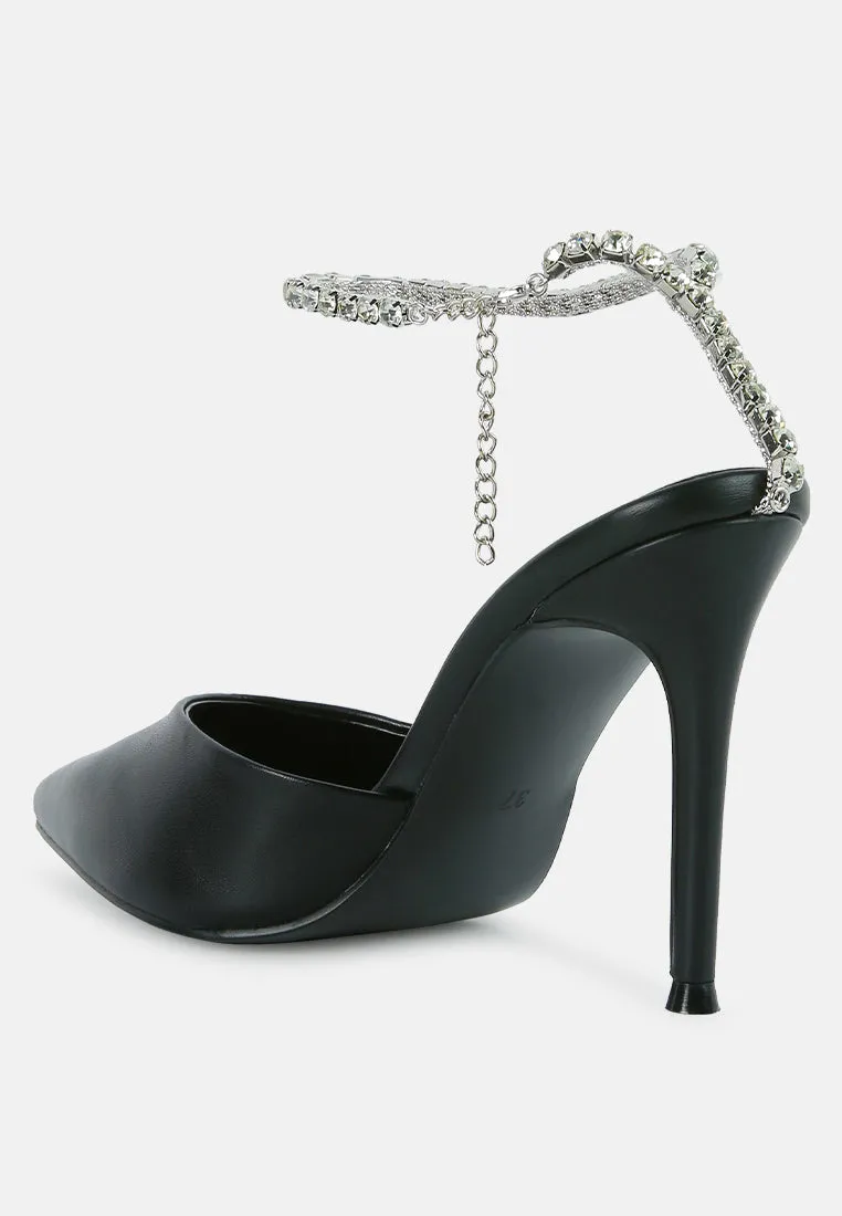 Joyce Diamante Embellished Stiletto Mule Sandals By Ruw