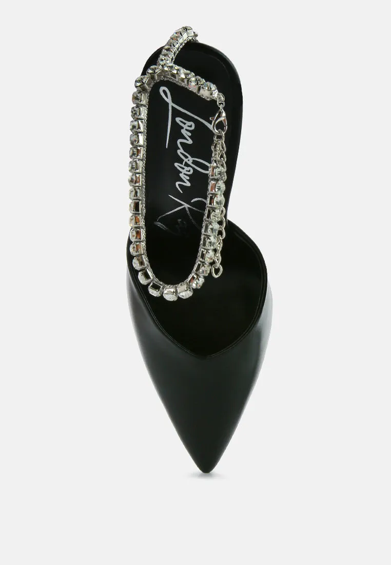 Joyce Diamante Embellished Stiletto Mule Sandals By Ruw