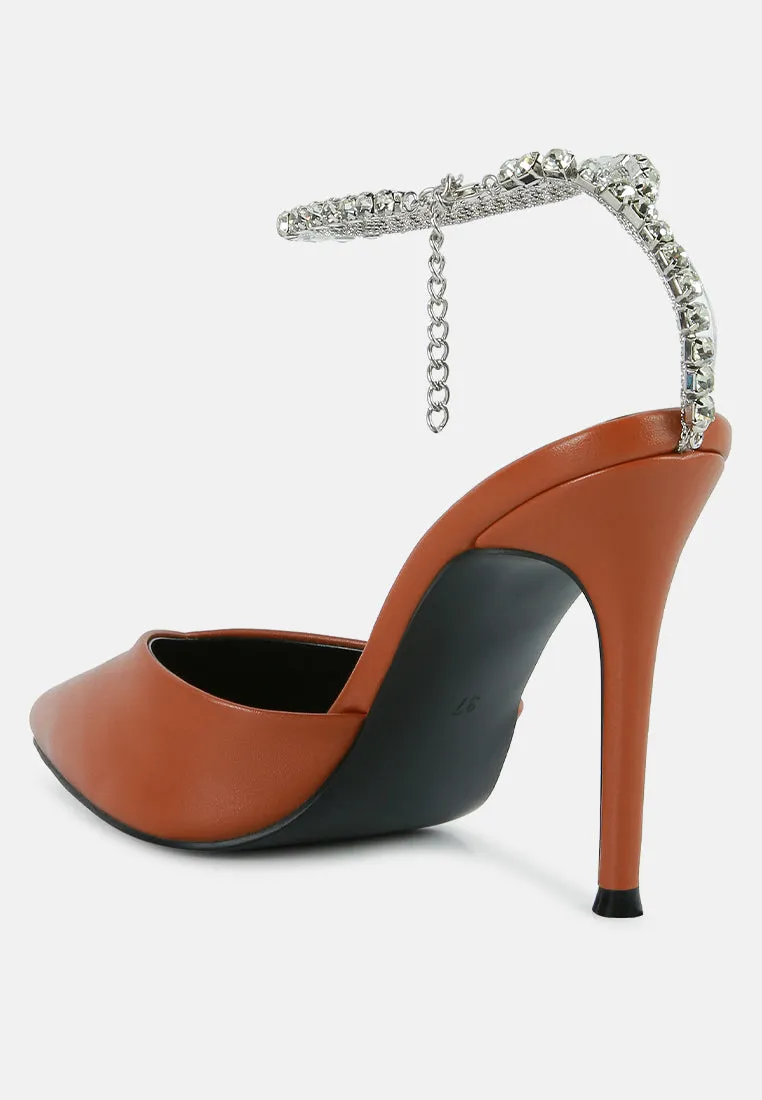Joyce Diamante Embellished Stiletto Mule Sandals By Ruw