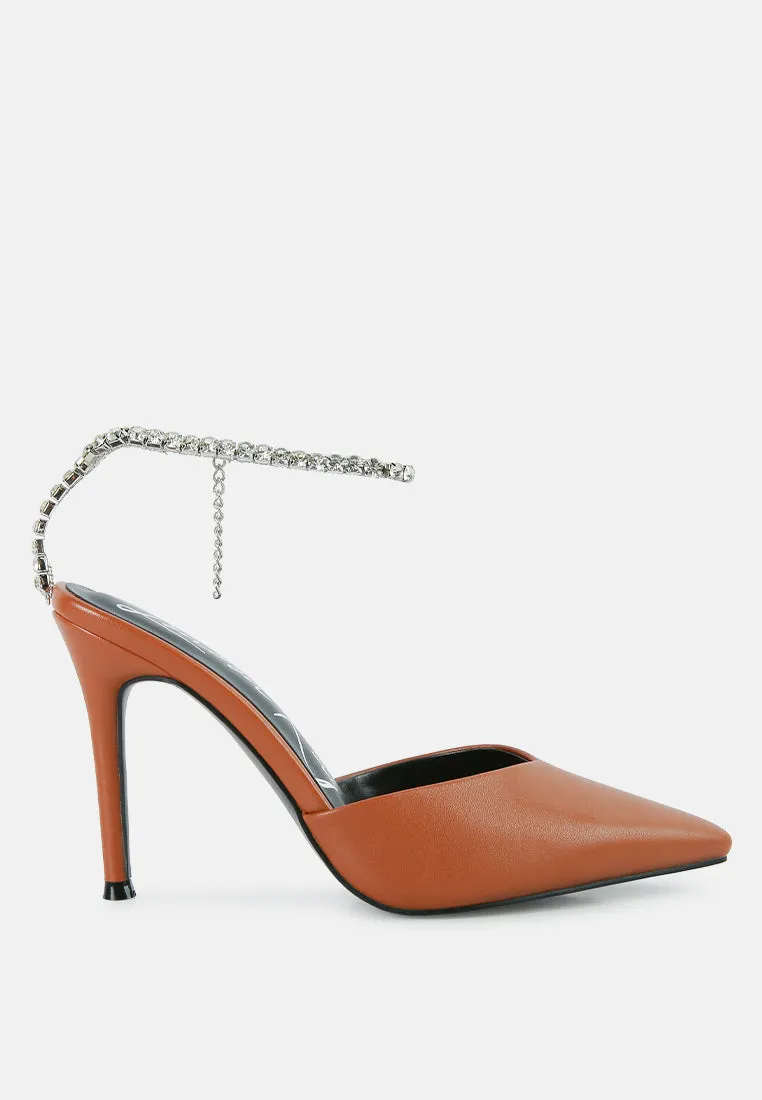 Joyce Diamante Embellished Stiletto Mule Sandals By Ruw