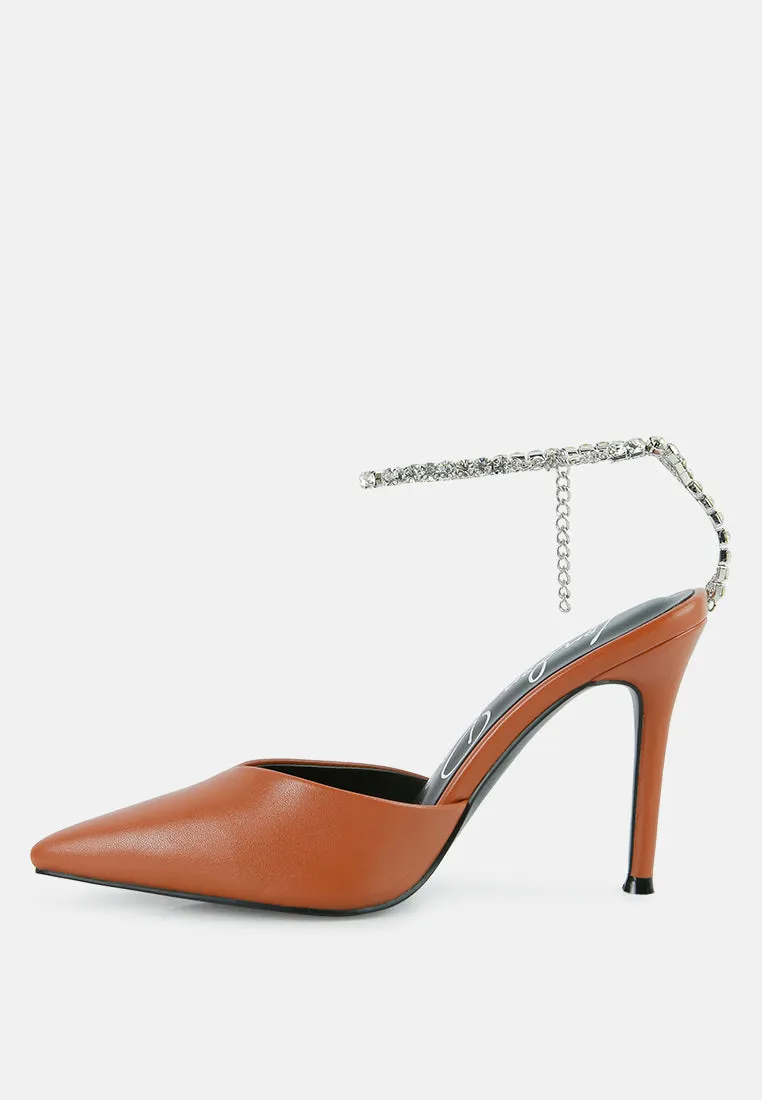 Joyce Diamante Embellished Stiletto Mule Sandals By Ruw