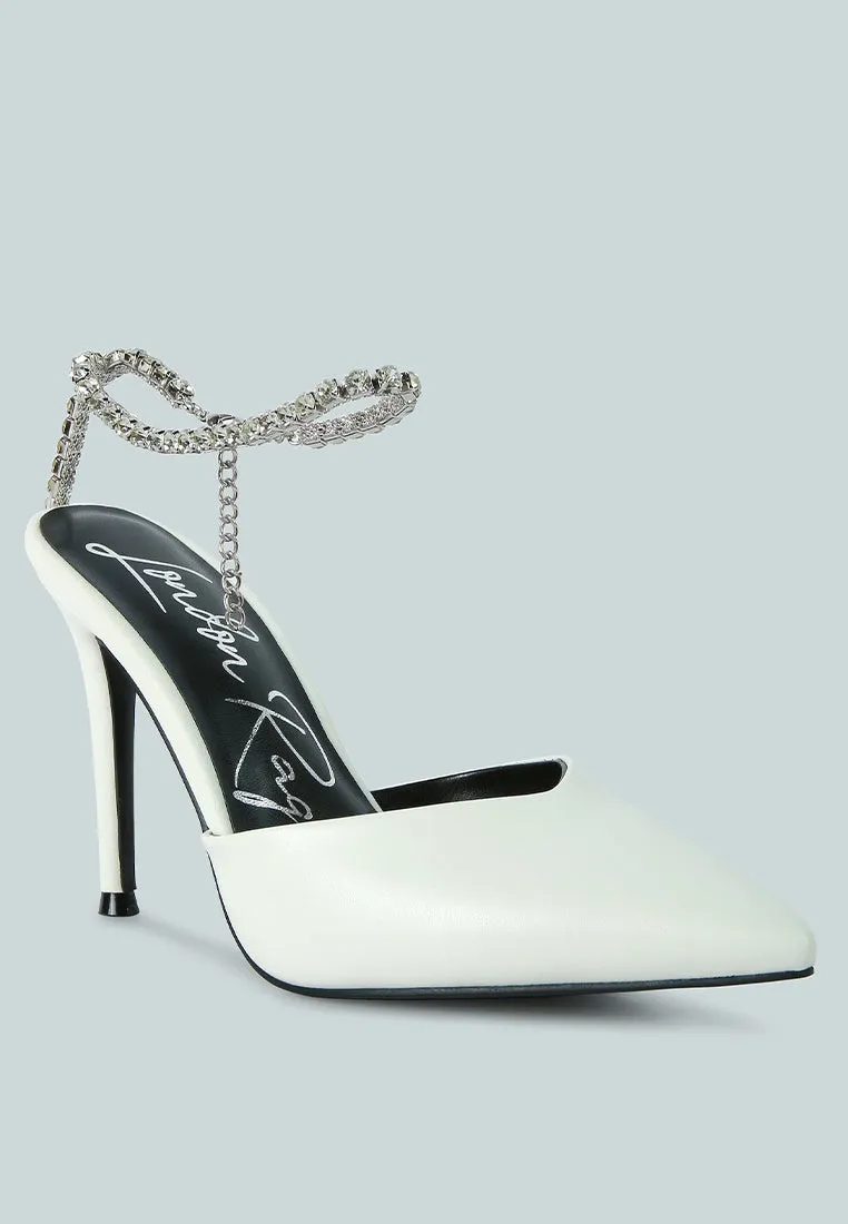 Joyce Diamante Embellished Stiletto Mule Sandals By Ruw