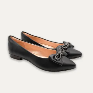 Julieta Crystal Lazo Black Pointed Toe Flats