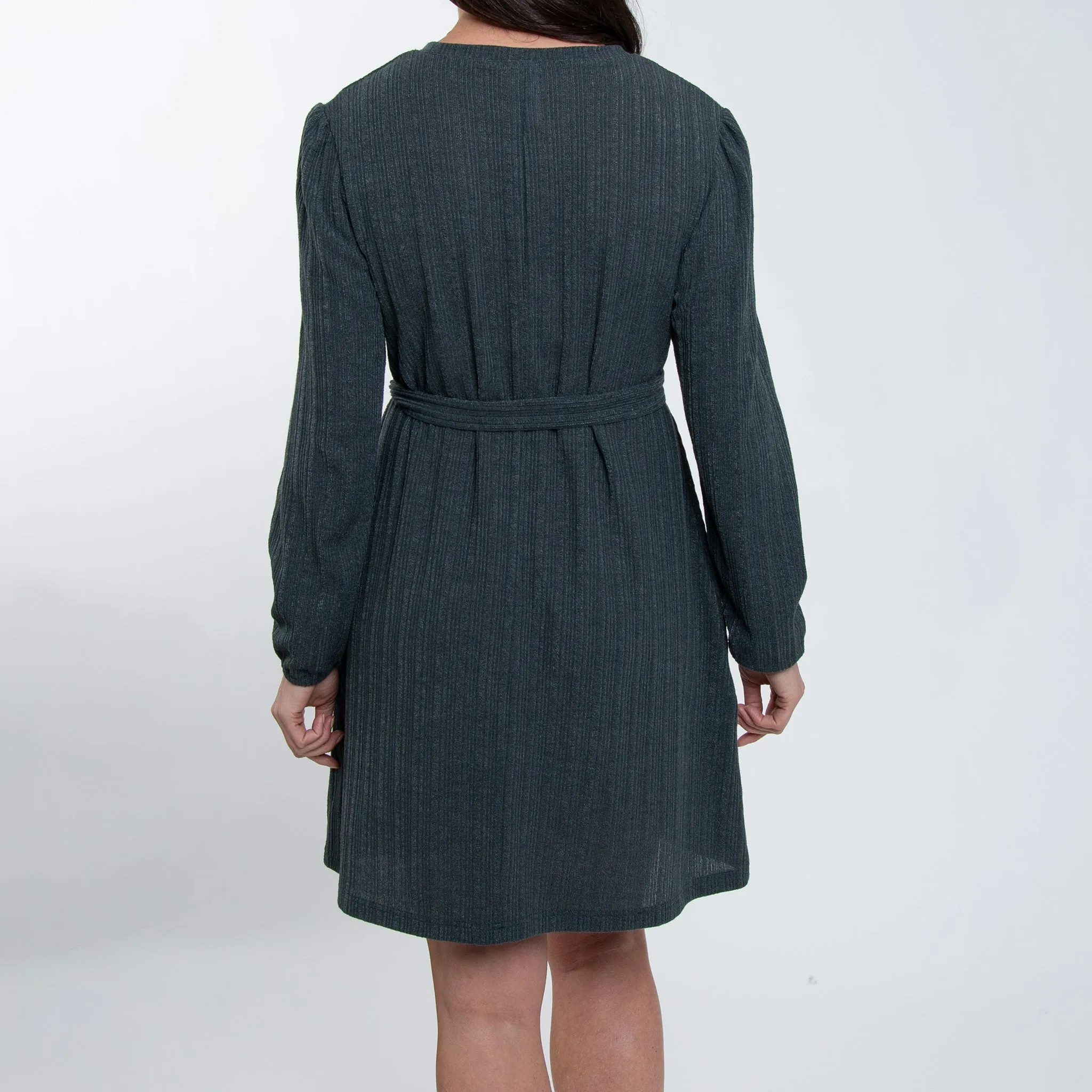 Kyle Ribbed Belted Dress