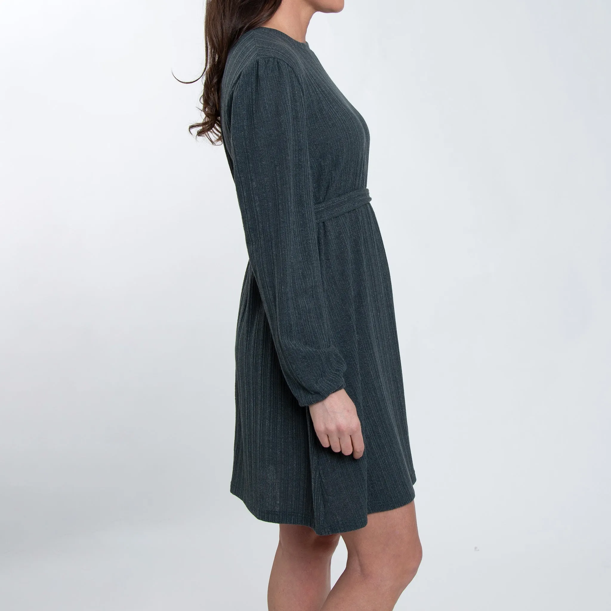 Kyle Ribbed Belted Dress
