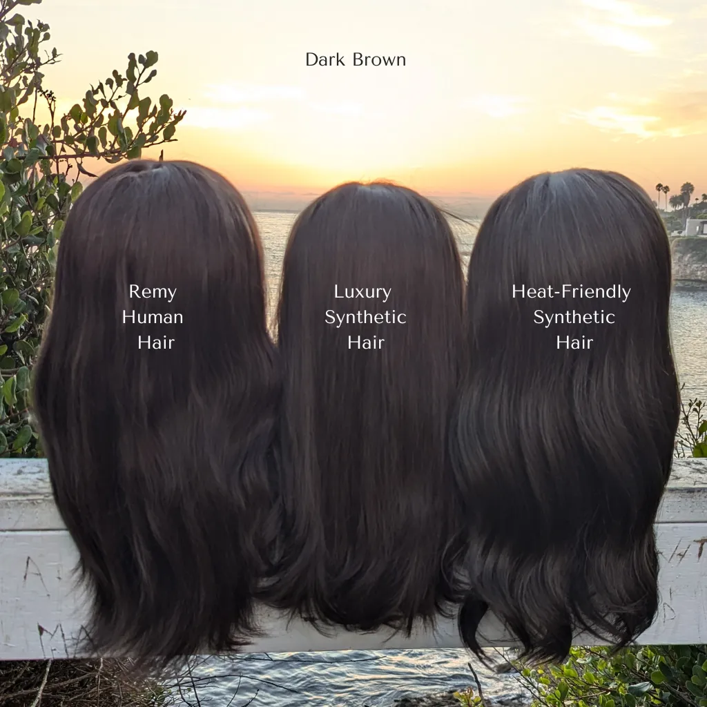 Lace Front Human Hair Wig | 14"/20" Inch Dark Brown