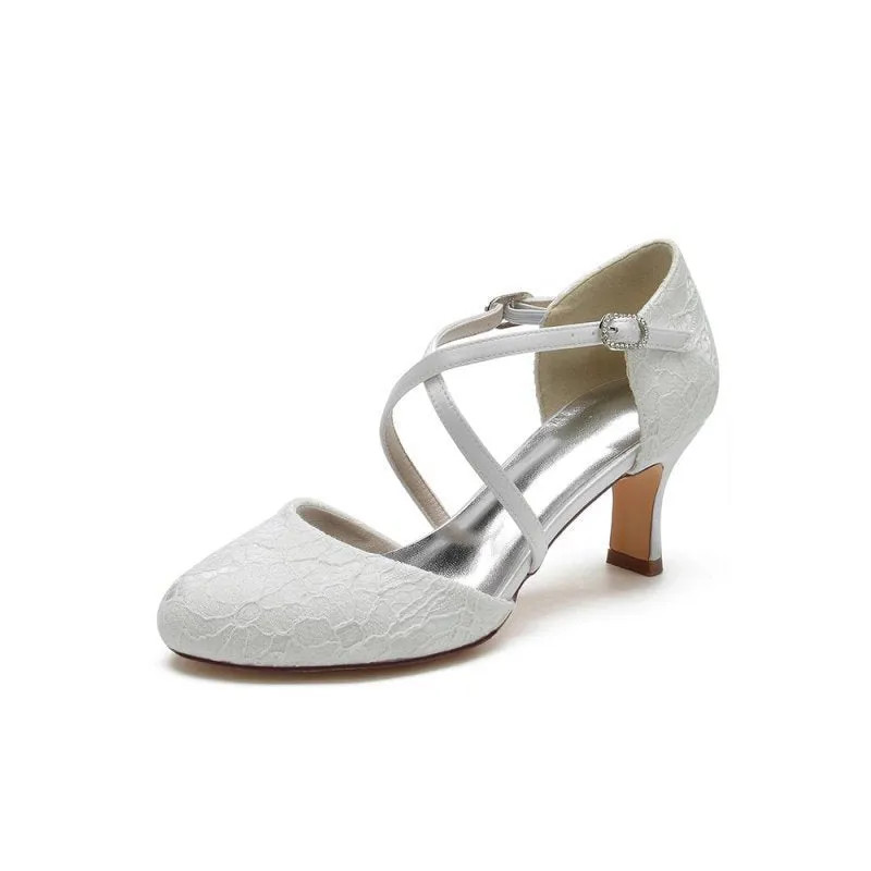 Lace Mid-Heel Pumps with Elegant Design