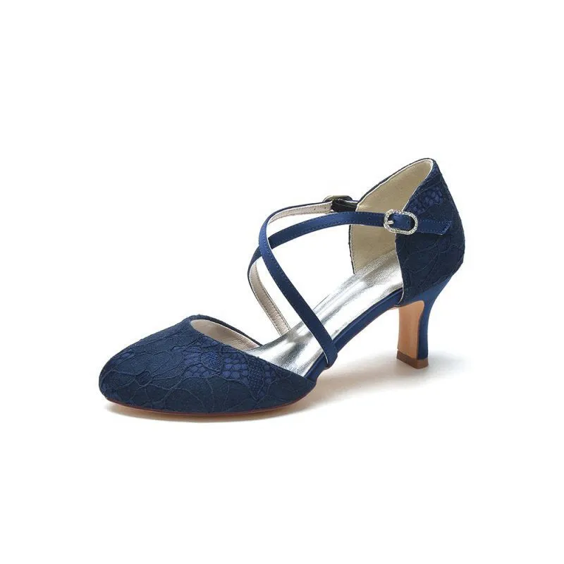 Lace Mid-Heel Pumps with Elegant Design