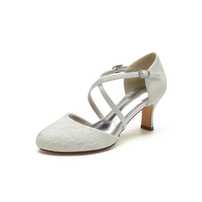 Lace Mid-Heel Pumps with Elegant Design