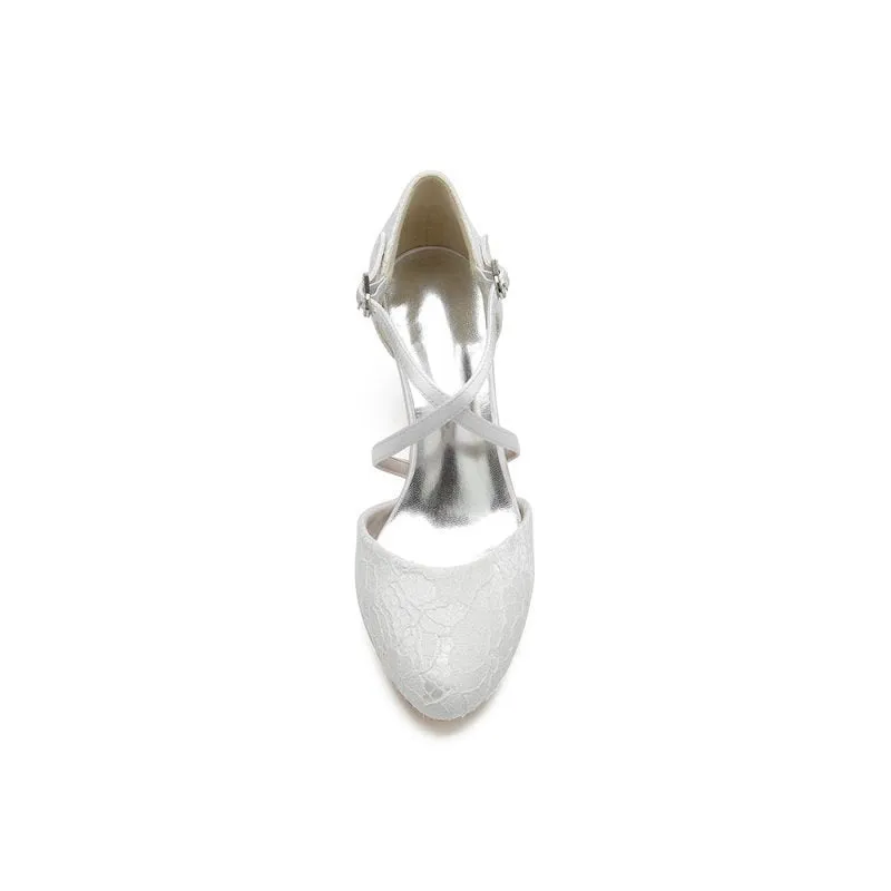 Lace Mid-Heel Pumps with Elegant Design
