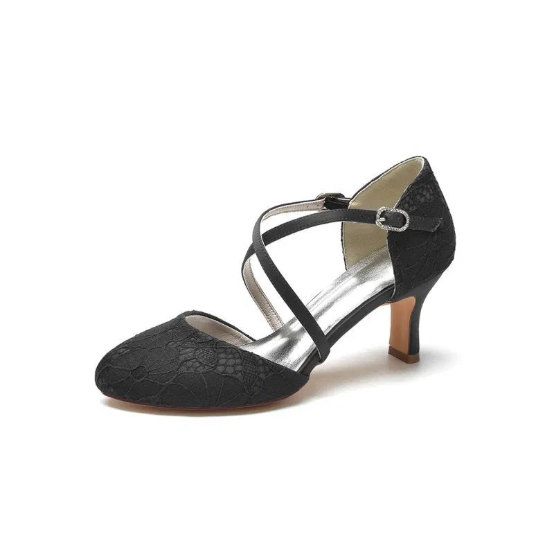 Lace Mid-Heel Pumps with Elegant Design