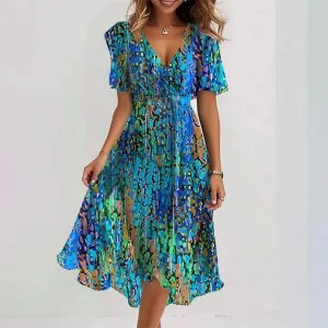Lea™ V-Neck Flowing Midi Dress