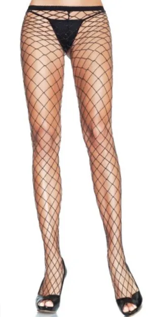 Leg Avenue Spandex Lurex Industrial Net Tights Black 9006