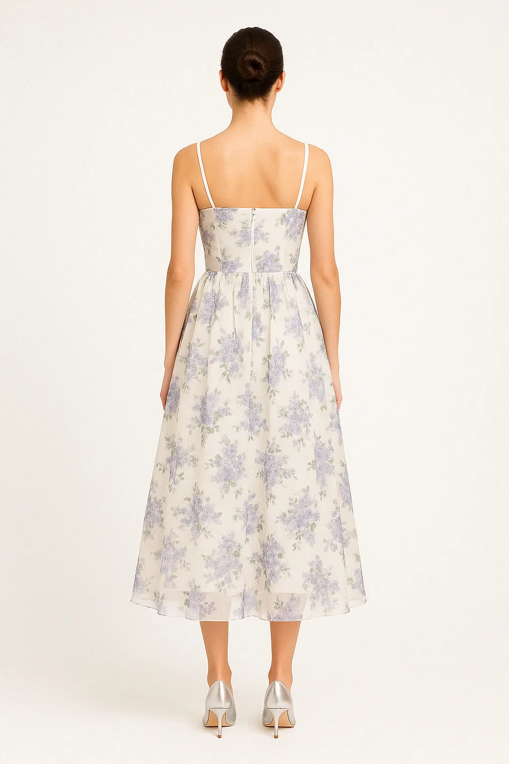 Lilac Whisper floral Midi Dress