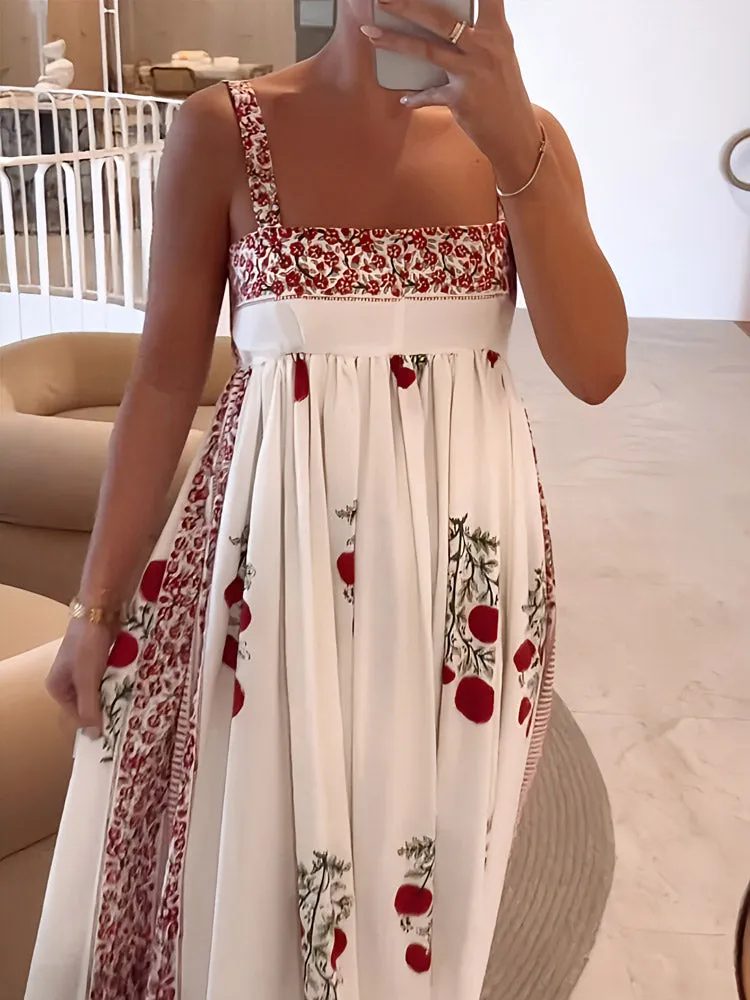 Maggie - Trendy Floral Print Maxi Dress