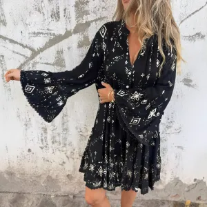 Mara - Trendy Long Sleeve Mini Dress