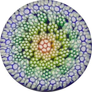 Matt Fimiano 2018 Concentric Complex Millefiori Gradient Rainbow on Blue