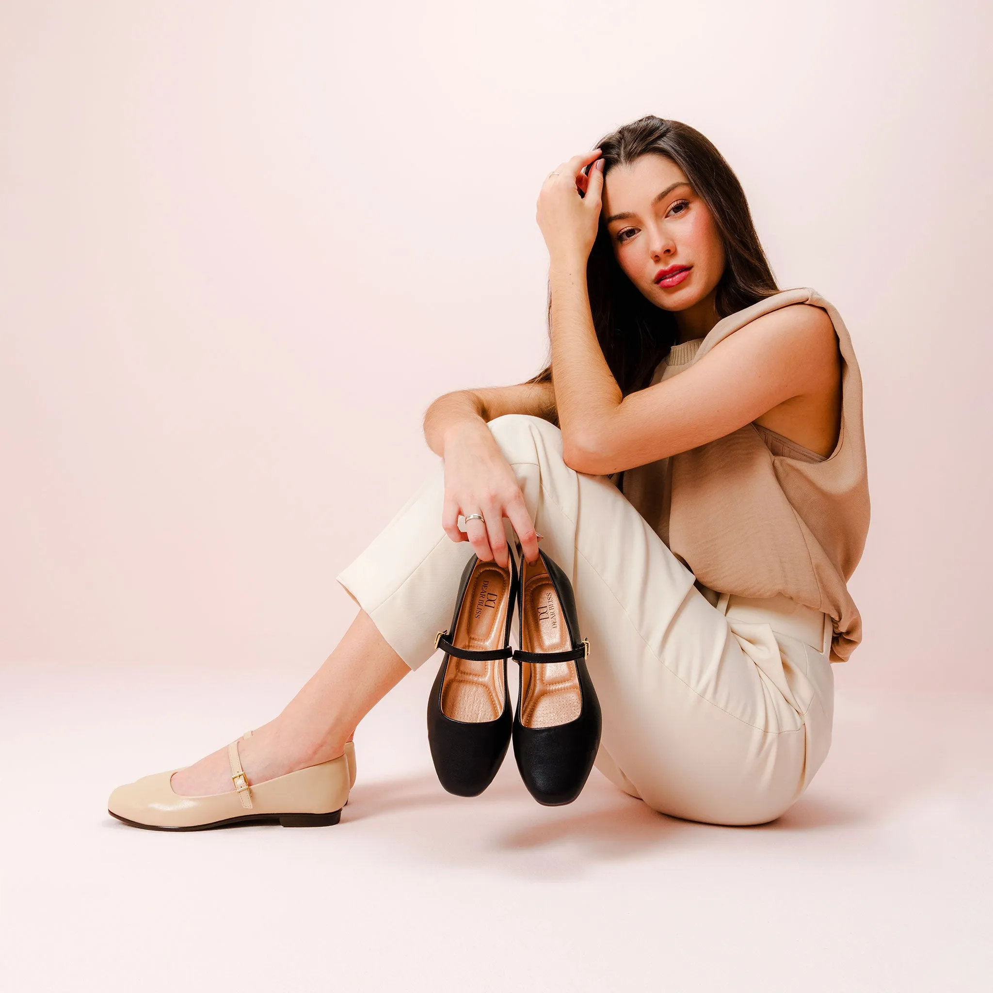 Maya Cream Mary Jane Ballet Flats