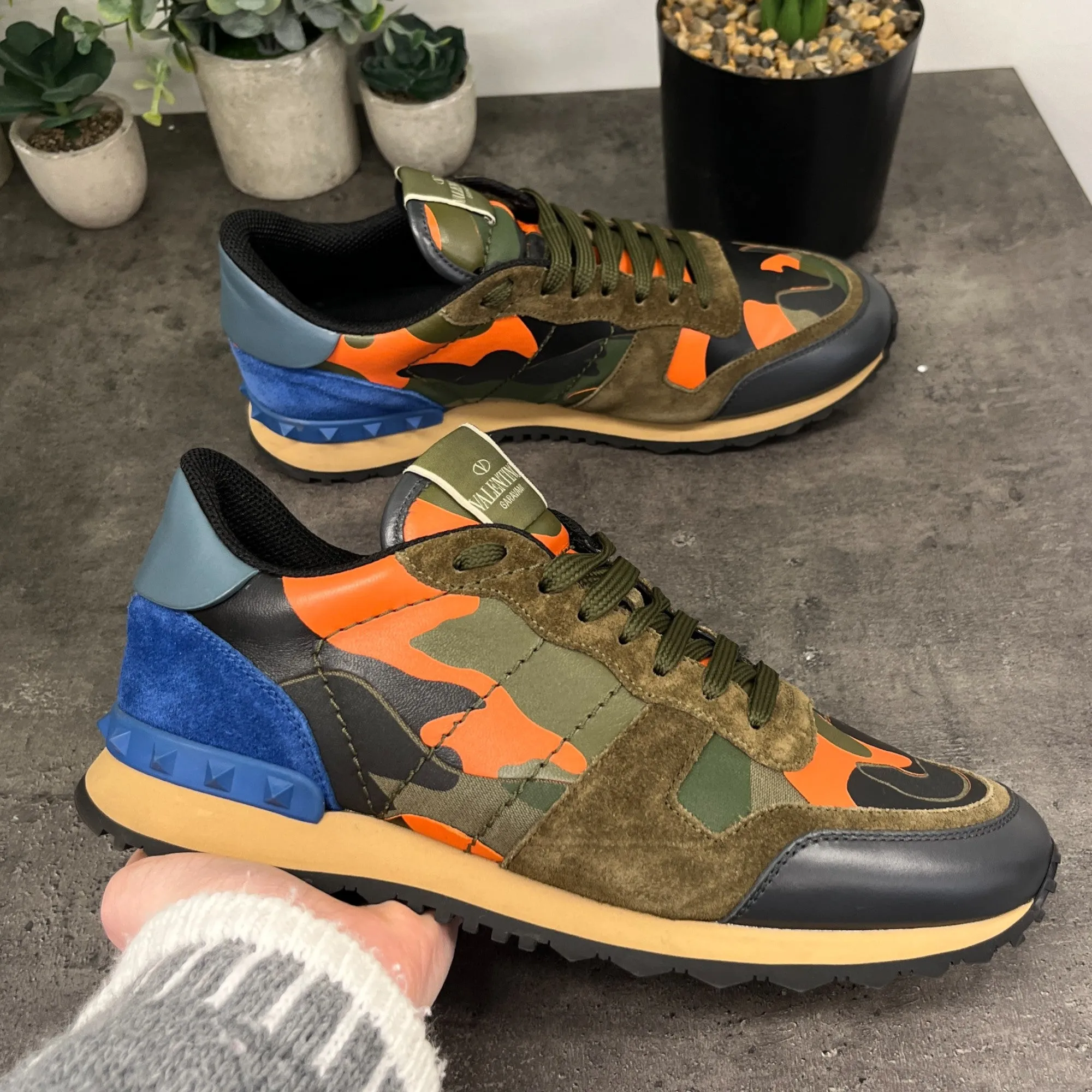 Men's Rockrunner Camouflage Low Trainers Khaki Size EU 41 / UK 7