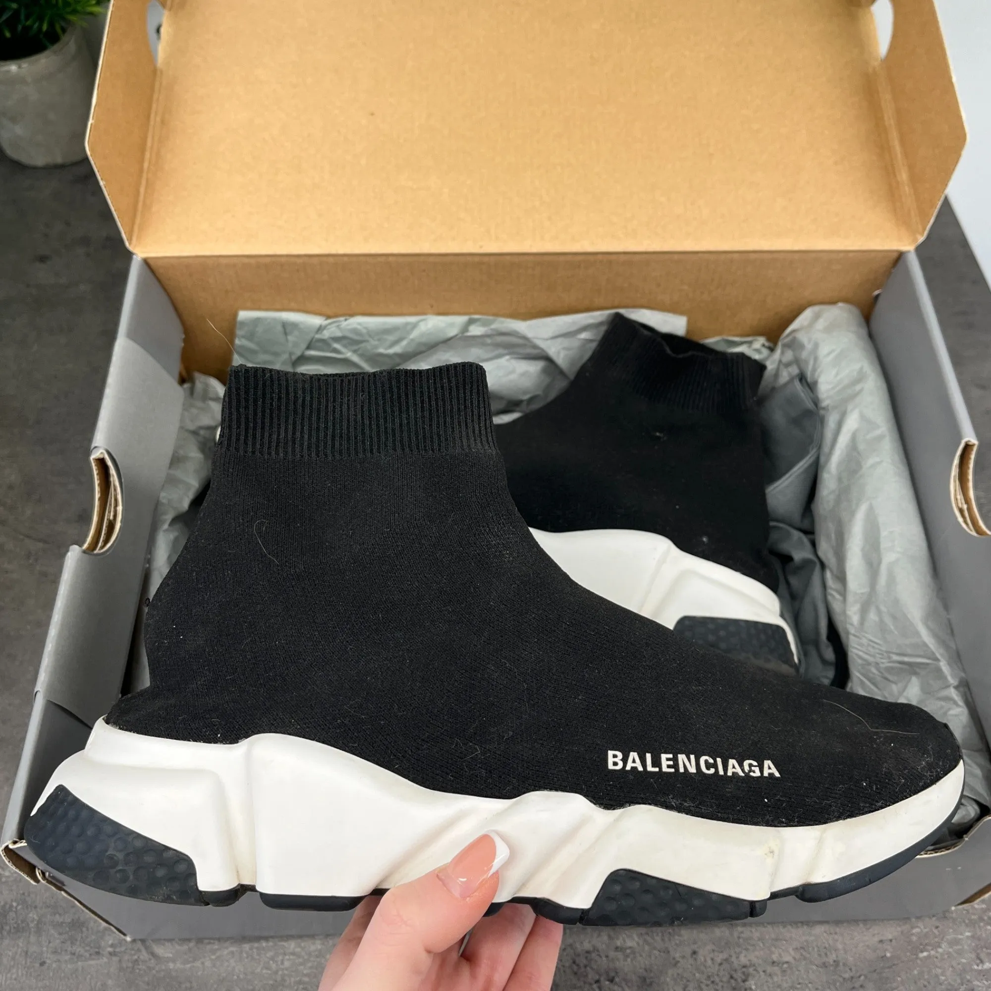 Men's Speed Sock High Trainers Black Size EU 41 / UK 7