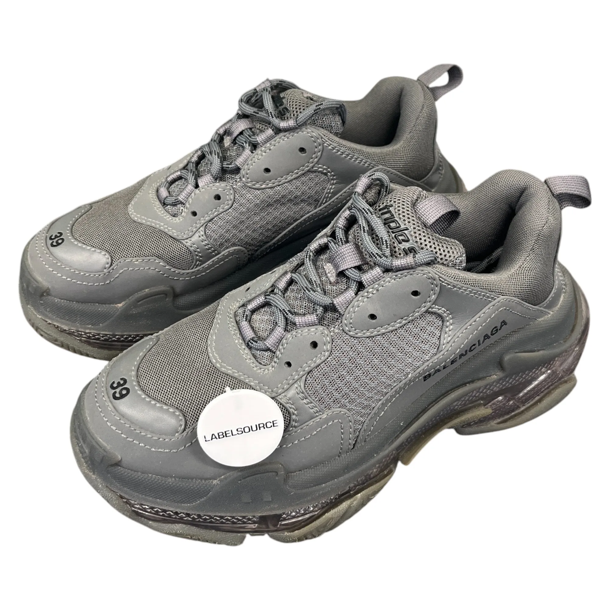 Men's Triple S Low Trainers Charcoal Size EU 39 / UK 5