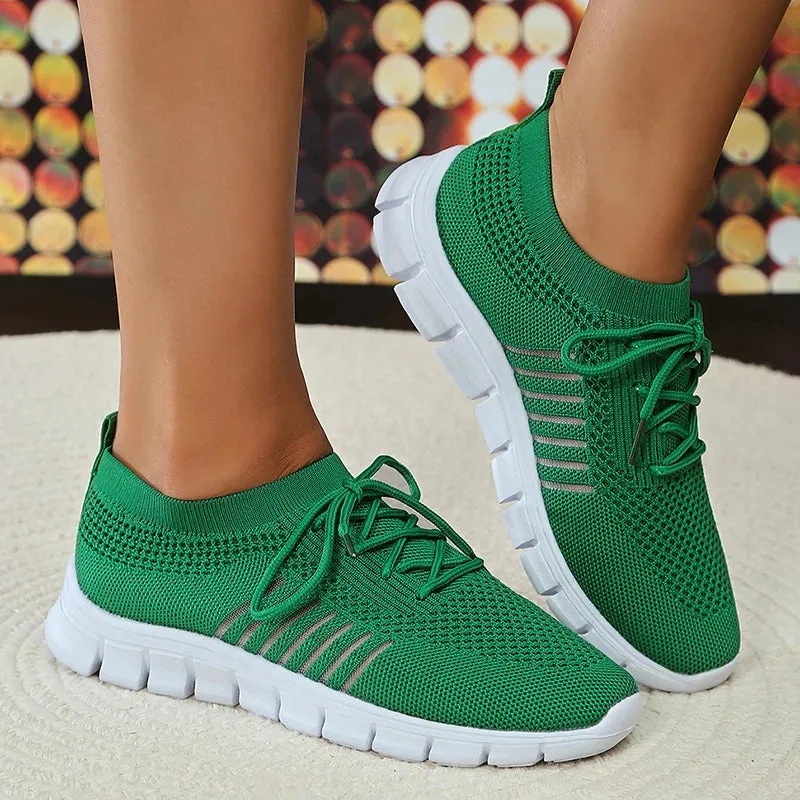 Mesh Breathable Soft Sole Sneakers Women Lightweight Non-Slip Running Walking Shoes Woman