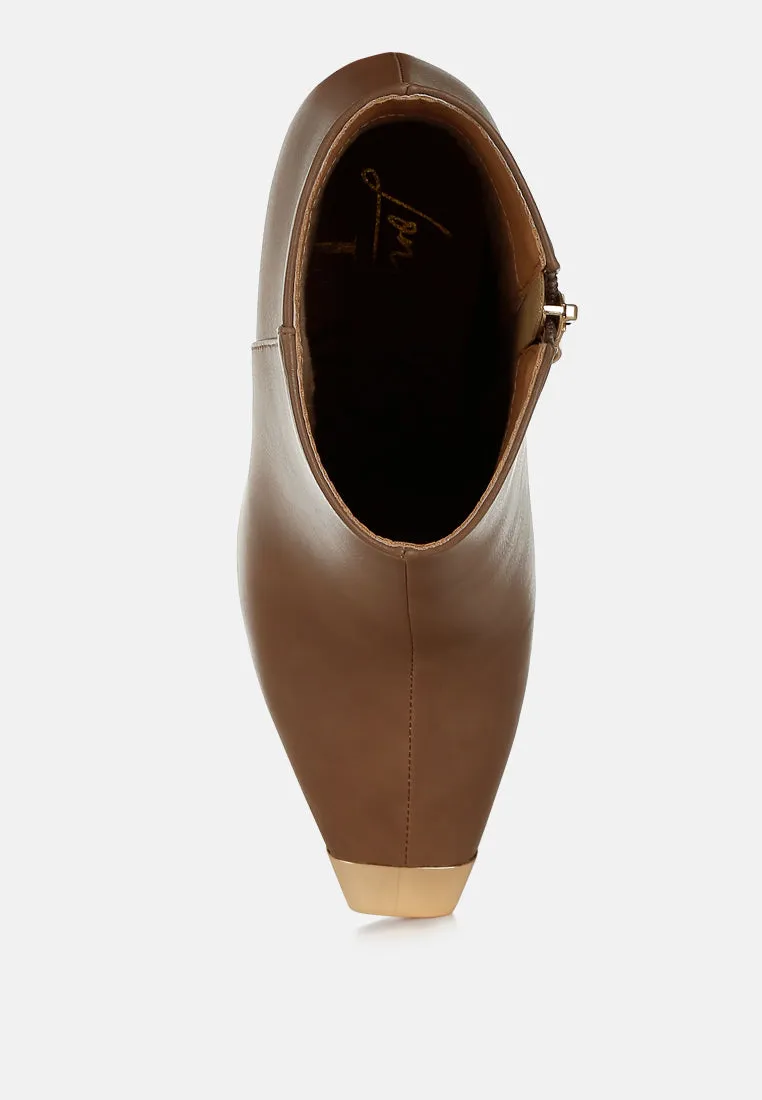 Metallic Cap Toe Faux Leather Boots By RAG